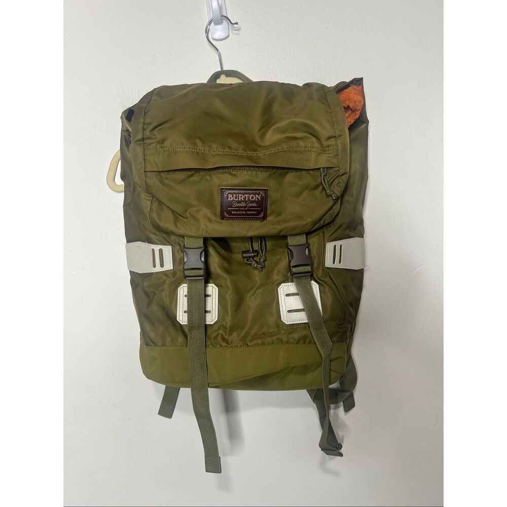 Burton Tinder Pack Backpack Laptop Protection Compartment Green Brown Great Cond